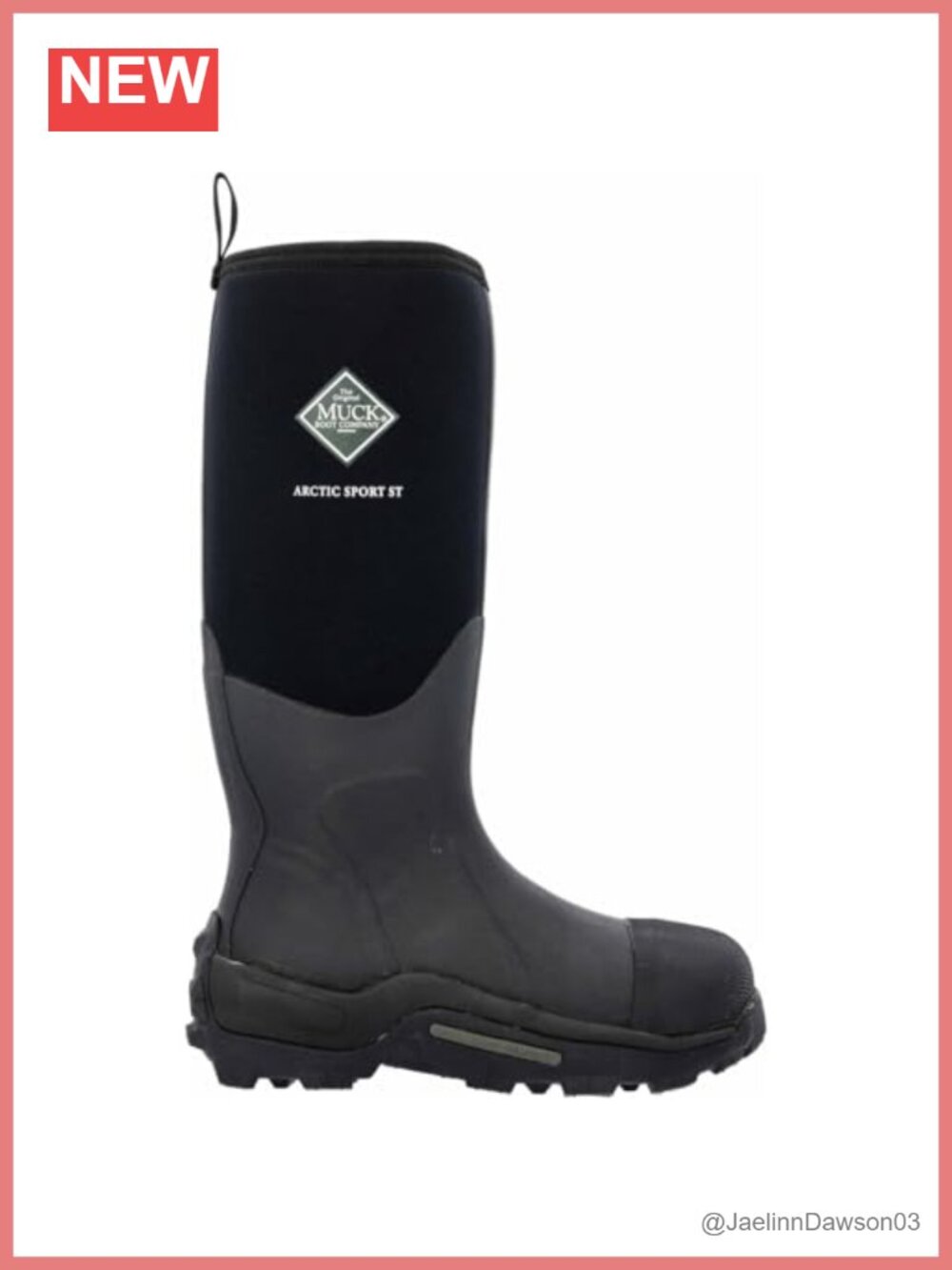Waterproof Insulated Steel Toe Work Boot Pull-On Fleece Lining